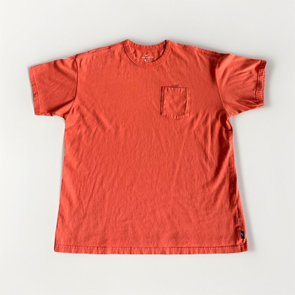 Nike The‎ Nike Tee Orange Pocket Logo Heavyweigt Short Sleeve Cotton T-Shirt - L